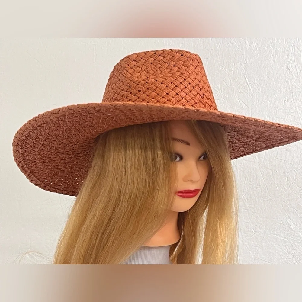 Women' Basket Weave Wide Brim Straw Fedora Hat - Universal Thread™ - Picture 2 of 7
